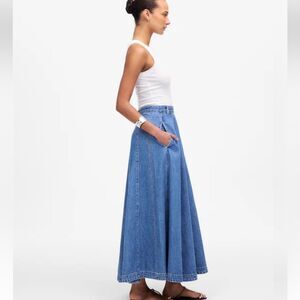 Madewell Denim Maxi Skirt in Medium Blue